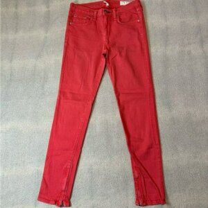 Rag & Bone Jeans Size 27 Red Pants Zipper Casual